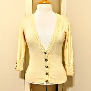 Say What? Yellow cardigan